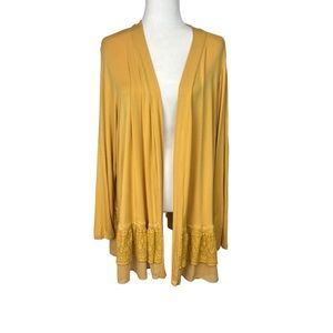 LOGO  Lori Goldstein Cardigan Embroidered Lace Kimono Duster Size 2X Plus